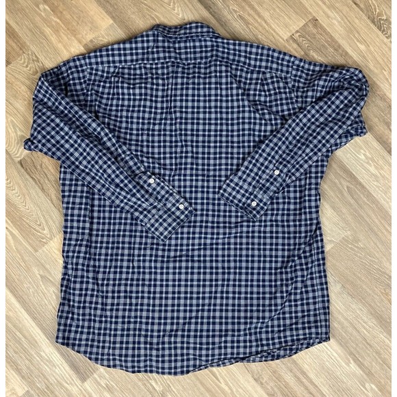 Ralph Lauren Button Down Shirt Blue Plaid Lowell Sport Cotton Men’s Size XL - Picture 4 of 7